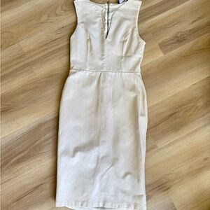 Lulus Ivory Sleeveless Bodycon Midi Dress Size M Bridal Shower Wedding Guest